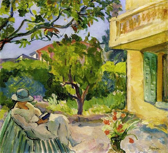 Lebasque, Henri Madame Lebasque Reading in the Garden china oil painting image